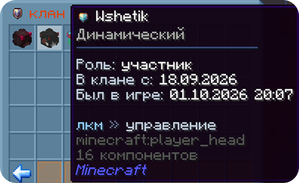 Карточка участника клана