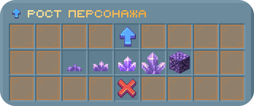 Меню выбора размера
